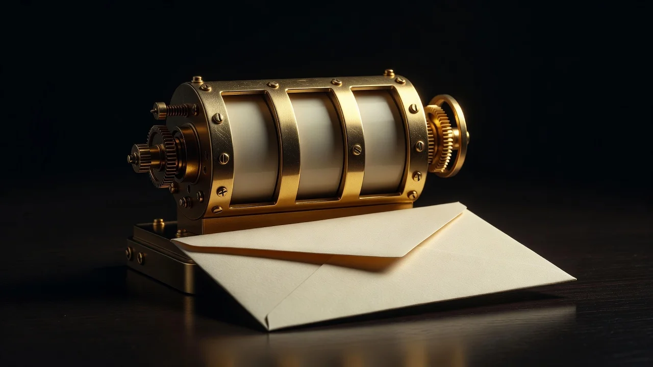 Slot reels and a gold withdrawal envelope